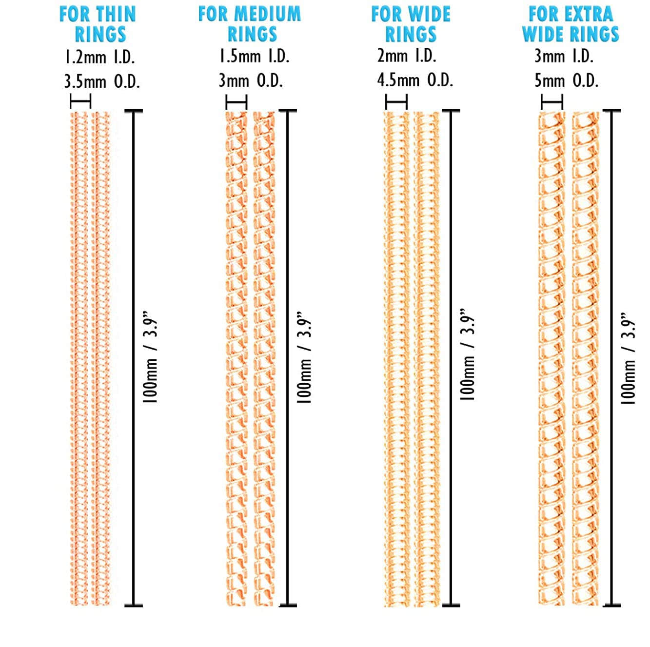 PALAY  8 Pack Spiral Ring Size Adjuster for Loose Rings, Invisible Ring Resizer, Reducer Guard to Make Silver or Gold Rings Smaller - Silicone Ring Clips, Spacers, Tightener- Golden PALAY  8 Pack Spiral Ring Size Adjuster for Loose Rings, Invisible Ring Resizer, Reducer Guard to Make Silver or Gold Rings Smaller - Silicone Ring Clips, Spacers, Tightener- Golden